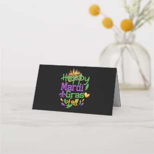 Mardi Gras - Happy Mardi Gras Y'all Throw Platzkarte