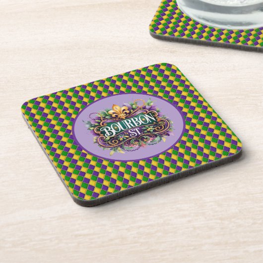 Mardi Gras Hard Plastic Coaster Getränkeuntersetzer (Linke Seite)