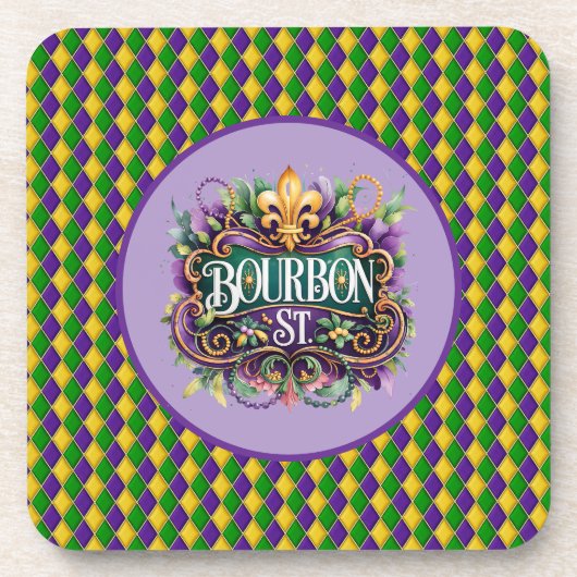 Mardi Gras Hard Plastic Coaster Getränkeuntersetzer (Vorderseite)