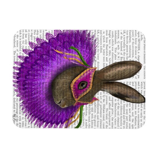 Mardi Gras Hare 2 Magnet (Horizontal)