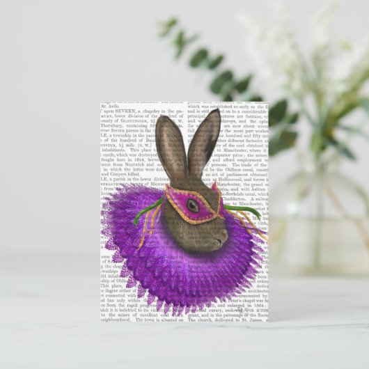 Mardi Gras Hare 2 Postkarte (Stehend Vorderseite)
