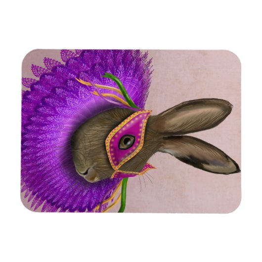 Mardi Gras Hare 4 Magnet (Horizontal)