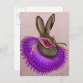 Mardi Gras Hare 4 Postkarte (Vorne/Hinten)