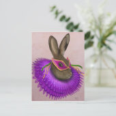 Mardi Gras Hare 4 Postkarte (Stehend Vorderseite)