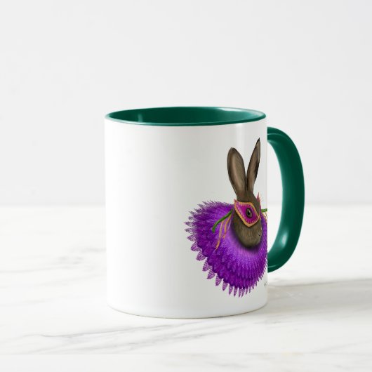 Mardi Gras Hare 4 Tasse (VorderseiteRechts)