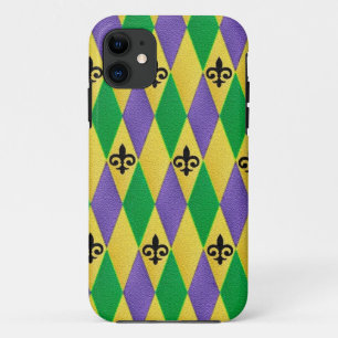 Mardi Gras Harlekin Fleur De Lis Case-Mate iPhone Hülle