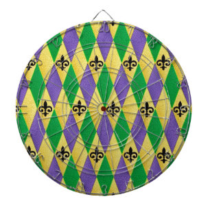 Mardi Gras Harlekin Fleur De Lis Dartscheibe