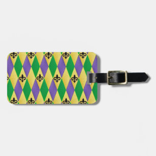 Mardi Gras Harlekin Fleur De Lis Gepäckanhänger