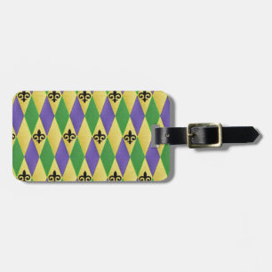 Mardi Gras Harlekin Fleur De Lis Gepäckanhänger