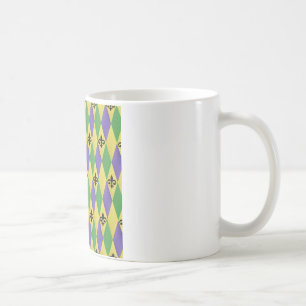 Mardi Gras Harlekin Fleur De Lis Kaffeetasse