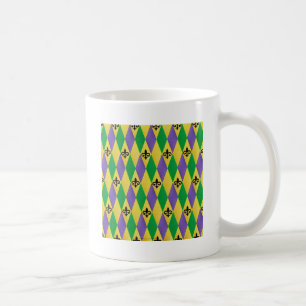 Mardi Gras Harlekin Fleur De Lis Kaffeetasse