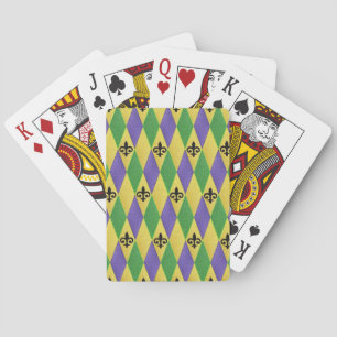 Mardi Gras Harlekin Fleur De Lis Spielkarten