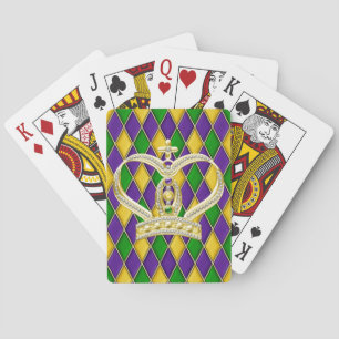 Mardi Gras Harlequin Diamond Crown Spielkarten