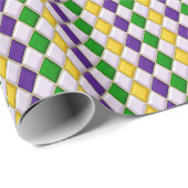 Mardi Gras Harlequin Diamond Design 2 Geschenkpapier (Rolleneckpunkt)