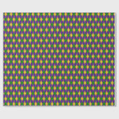 Mardi Gras Harlequin Diamond Design Geschenkpapier (Flach)
