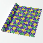 Mardi Gras Harlequin Diamond Karnevalsmuster Geschenkpapier (Ungerollt)