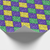 Mardi Gras Harlequin Diamond Karnevalsmuster Geschenkpapier (Ecke)