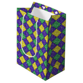 Mardi Gras Harlequin Diamond Karnevalsmuster Mittlere Geschenktüte