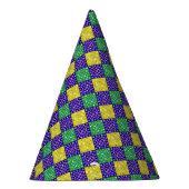 Mardi Gras Harlequin Diamond Karnevalsmuster Partyhütchen (Rechts)