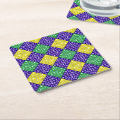 Mardi Gras Harlequin Diamond Karnevalsmuster Rechteckiger Pappuntersetzer (angewinkelt)