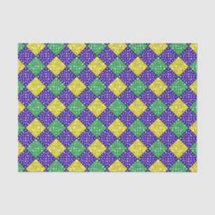Mardi Gras Harlequin Diamond Karnevalsmuster Seidenpapier
