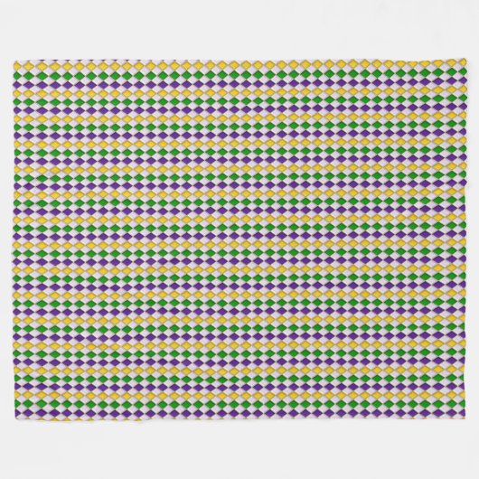 Mardi Gras Harlequin Diamond Muster 2 Fleecedecke (Vorderseite (Horizontal))