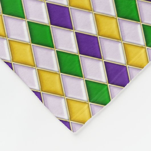 Mardi Gras Harlequin Diamond Muster 2 Fleecedecke (Ecke)