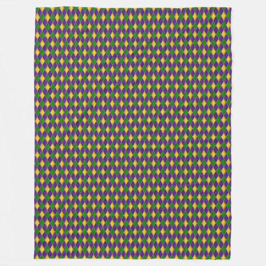 Mardi Gras Harlequin Diamond Pattern Fleecedecke (Vorderseite)