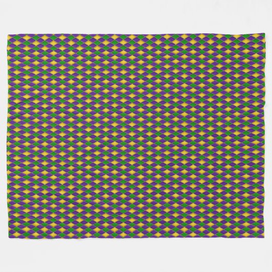Mardi Gras Harlequin Diamond Pattern Fleecedecke (Vorderseite (Horizontal))