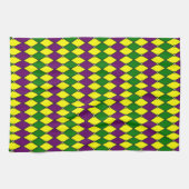Mardi Gras Harlequin Diamond Pattern Geschirrtuch (Horizontal)