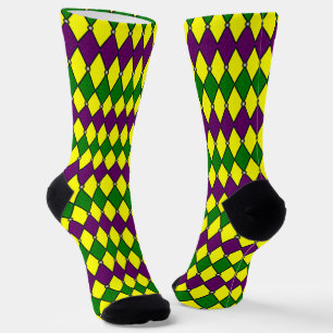 Mardi Gras Harlequin Diamond Pattern Socken