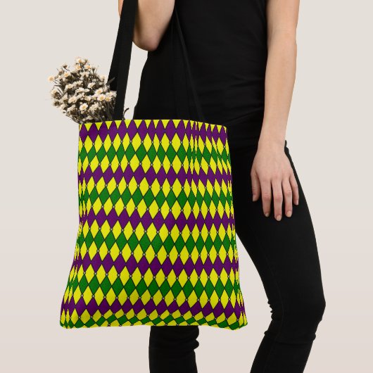 Mardi Gras Harlequin Diamond Pattern Tasche (Von Nahem)