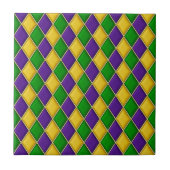 Mardi Gras Harlequin Diamond Pattern Tiles Fliese (Vorderseite)