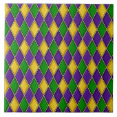 Mardi Gras Harlequin Diamond Pattern Tiles Fliese (Vorderseite)