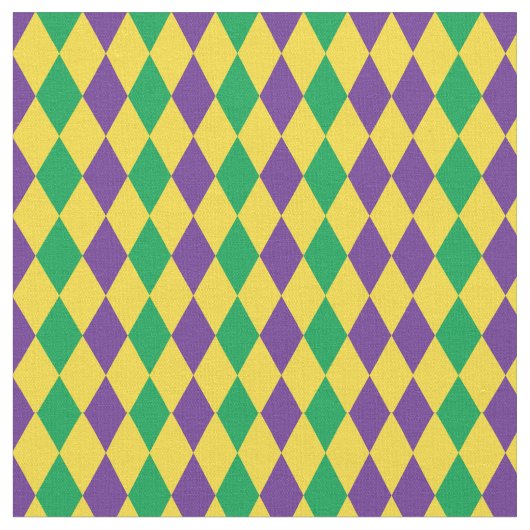 Mardi Gras Harlequin Diamonds Pattern Stoff (Nahaufnahme)