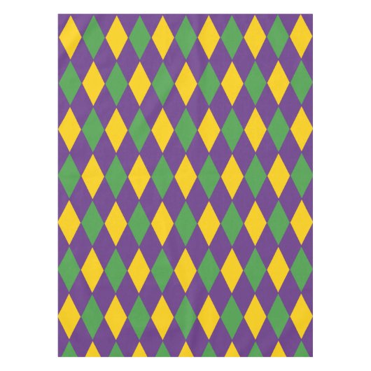 Mardi Gras Harlequin Green Lila Gold Tischdecke (Vorderseite)