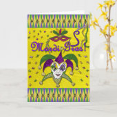 Mardi Gras Harlequin Karte (Gelbe Blume)