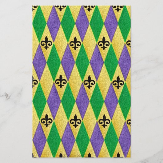 Mardi Gras Harlequin Lilie Briefpapier (Vorderseite)