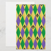 Mardi Gras Harlequin Lilie Briefpapier (Vorne/Hinten)