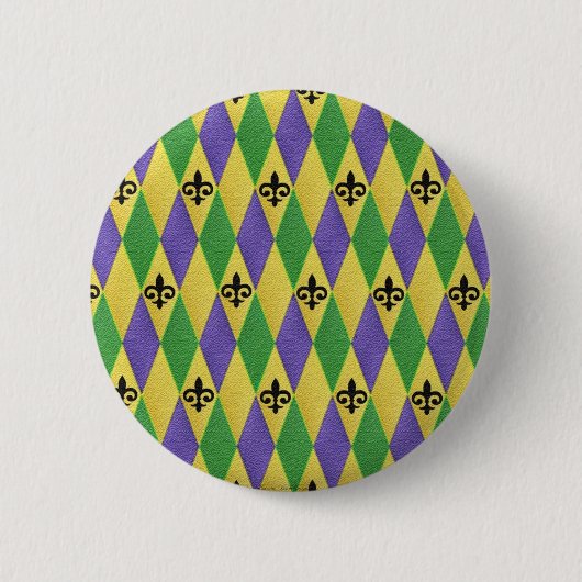 Mardi Gras Harlequin Lilie Button (Vorderseite)