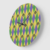 Mardi Gras Harlequin Lilie Große Wanduhr (Winkel)
