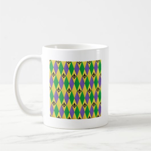 Mardi Gras Harlequin Lilie Kaffeetasse (Links)