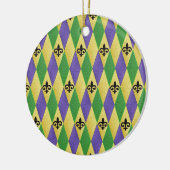 Mardi Gras Harlequin Lilie Keramik Ornament (Links)