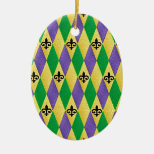 Mardi Gras Harlequin Lilie Keramikornament