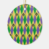 Mardi Gras Harlequin Lilie Keramikornament (Links)
