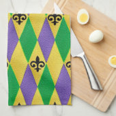 Mardi Gras Harlequin Lilie Kitchen Handtücher (Viertel Falte)