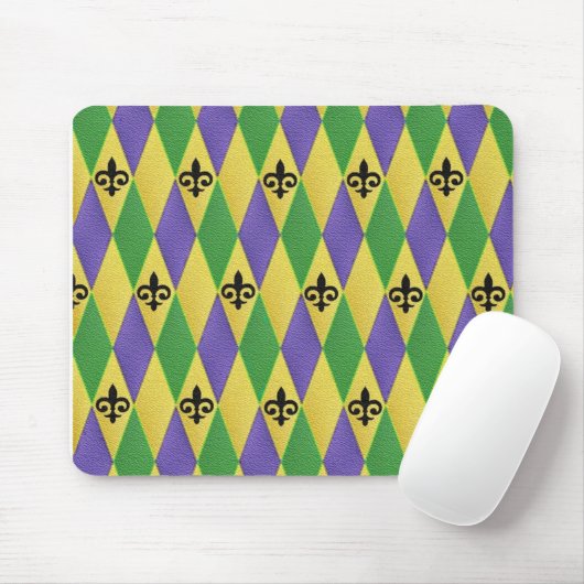 Mardi Gras Harlequin Lilie Mousepad (Mit Mouse)