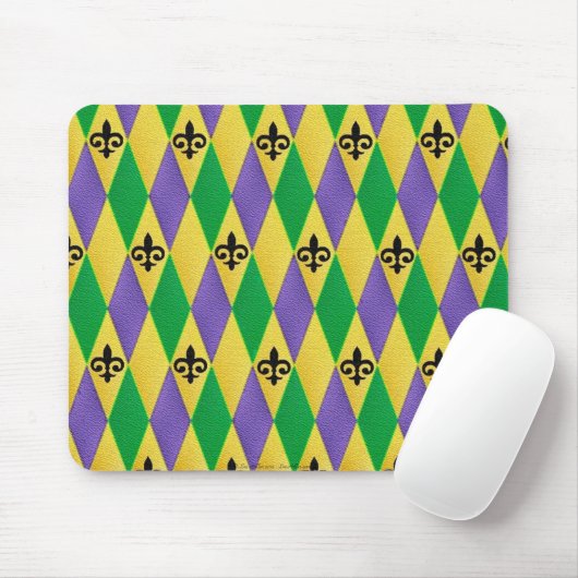 Mardi Gras Harlequin Lilie Mousepad (Mit Mouse)