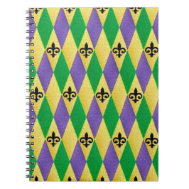 Mardi Gras Harlequin Lilie Notizblock