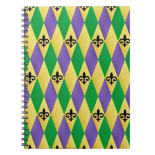 Mardi Gras Harlequin Lilie Notizblock (Vorderseite)